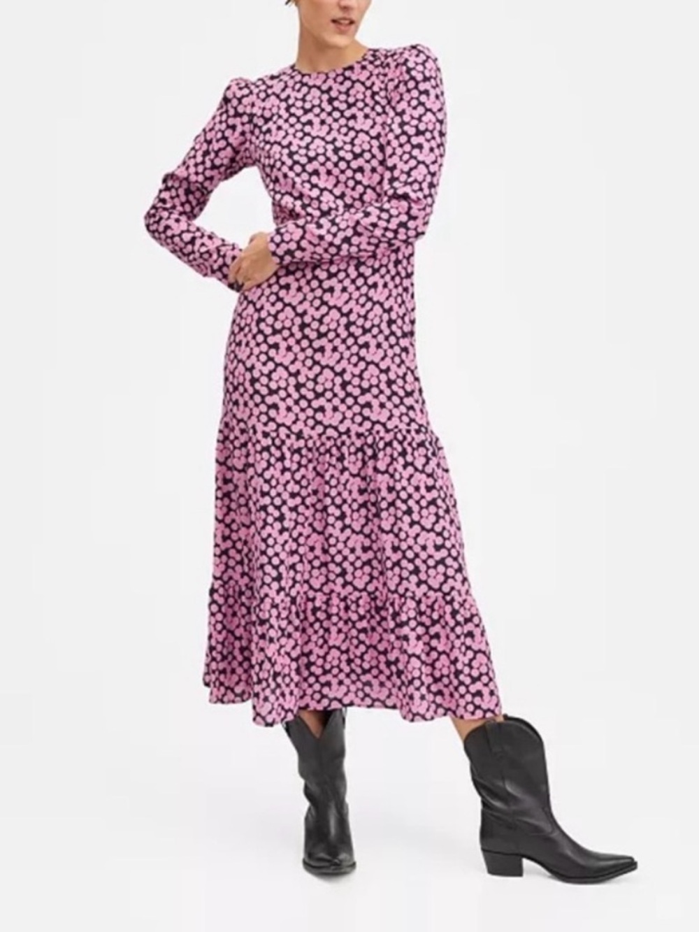 Mango Polka Dot Pink Maxi Dress
